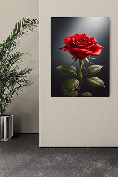 Tunax TABLIE PE PÂSLĂ CU TRANDAFIR ROȘU DECOR DE PERETE PENTRU CASĂ DECOR DE ...