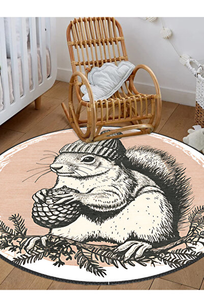 blcmoda Modern Design Woven Base - Washable Non-Slip Round Children's Carpet Rug Rug Rug-201