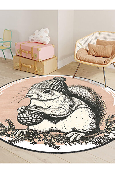 blcmoda Modern Design Woven Base - Washable Non-Slip Round Children's Carpet Rug Rug Rug-201