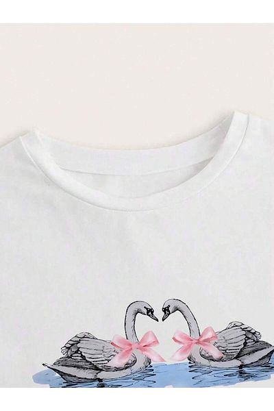 Bengi Clothing Y2k Printed Γυναικείο Crop Top - Μπλούζα με κοντό μανίκι
