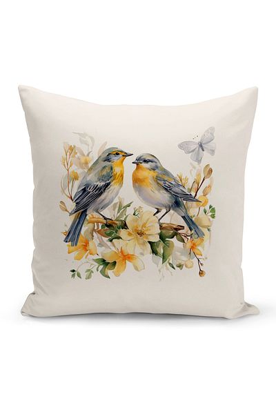 Bertille Home Vintage Series Double Sided Digital Printed Throw Pillow Case (Vintage Cushion Cover)