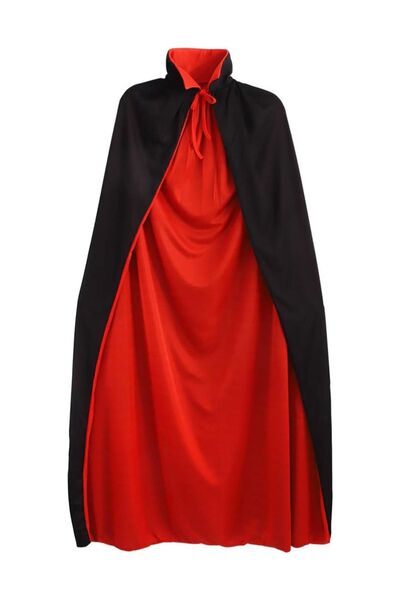 Yusuf Dirik YD Party Supplies Halloween Lüks Pelerin 150 cm Çift Astarlı Siyah Kırmızı