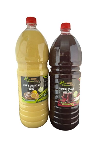 yaşayanbilge Limon Sarımsak Kürü 2 Lt ve Kırmızı Pancar Kvass 2 Lt