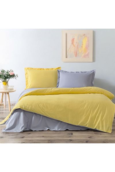 Prime Sleeks Σετ Παπλωματοθήκη Διπλό - 100% Βαμβάκι, 200x220cm, Εφαρμοσμένο σεντόνι και Βαμβακερό κάλυμμα Colormix
