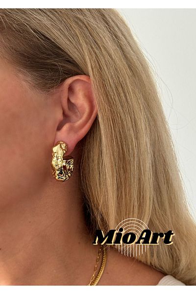 MioArt Women's Scrunch Hoop Earrings