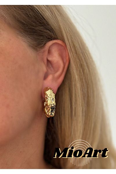 MioArt Women's Scrunch Hoop Earrings
