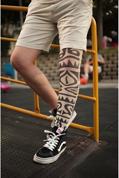 SWANKYSOCKS Giyilebilir Desenli Bacak Dövmesi 3D Baskılı Tattoo