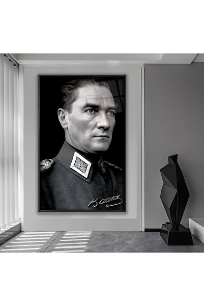 EMYA HOME Pictură pe sticlă Ataturk cu cadru metalic