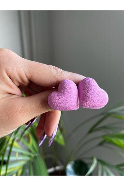 Gizy Store Pink Women's Earrings - Polymer Clay Handmade Fluffy Heart Earrings