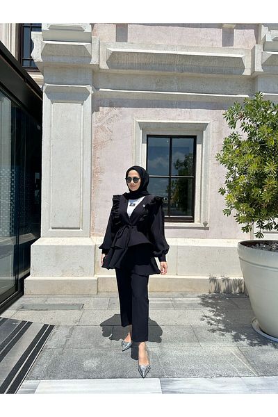 SSDESİNG Black Roza Double Suit Set