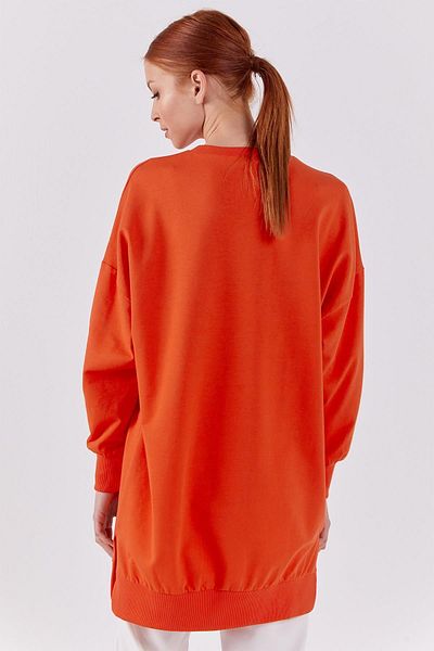 Soul Crew Neck Organic Cotton Knee Tunic - Light Red 30644