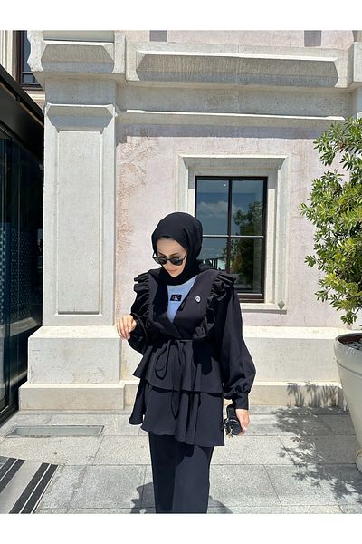 SSDESİNG Black Roza Double Suit Set