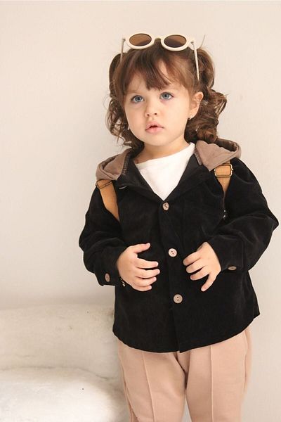 nox kids Velvet Kids Shirt Jacket - Hooded