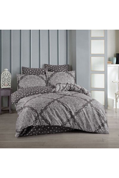 Hobby Σετ Παπλωματοθήκης Διπλής Κρεβατοκάμαρας Ruby Anthracite από Σατέν