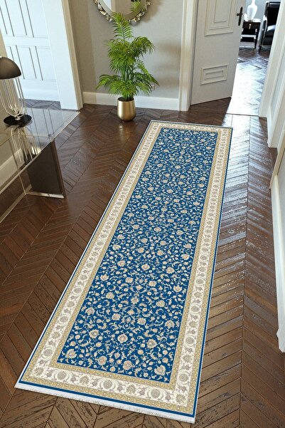 10 Post Online Covor pentru hol, albastru bleumarin, ecru, bej, anti-alunecar...