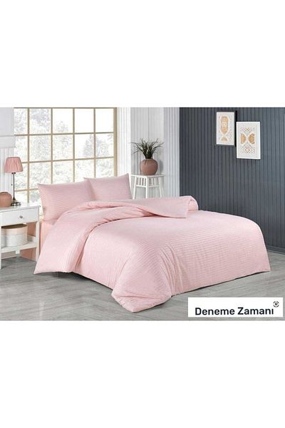 Deneme Zamanı Satin Duvet Cover Set - Double, Elasticless Sheet