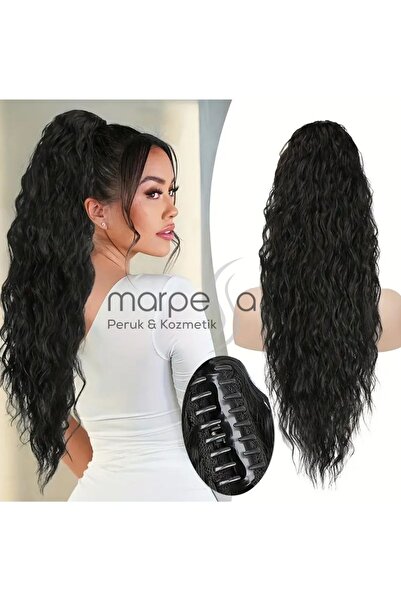 Marpessa Tokalı Kabarık Dalgalı At Kuyruğu - Siyah