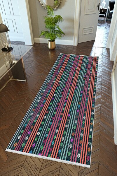 10 Post Online Turquoise Non-Slip Based - Runner Rug Patterned Authentic Thin Printed Hallway Carpet