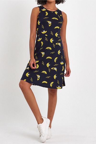 CrazyShopping Rochie multicoloră cu model mini tricotată în linie A