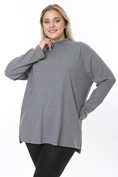 CrazyShopping Рибальський комір з розрізом збоку жіноча туніка