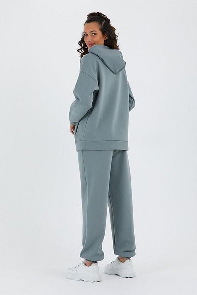 CrazyShopping Γυναικείο Σετ Φούτερ Fleece Oversize - Ελαστική μέση και πόδι, Τρεις κλωστές