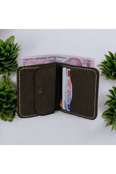 AiryFooT DIY έτοιμο κομμένο κομμάτι δέρμα για την κατασκευή πορτοφολιού με διπλό πτερύγιο Crazy Leather Hobby