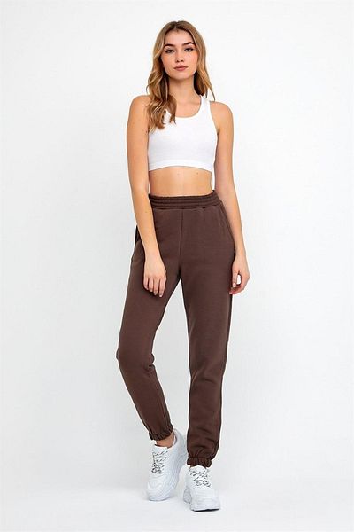CrazyShopping Πλεκτό Jogger Sweatpants με τρεις κλωστές - Ελαστική μέση και πόδια