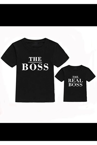 Frisson Τυπωμένο μπλουζάκι Boss για μαμά και κόρη