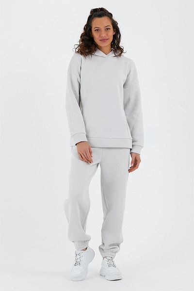 CrazyShopping Γυναικείο Σετ Φούτερ Fleece Oversize - Ελαστική μέση και πόδι, Τρεις κλωστές