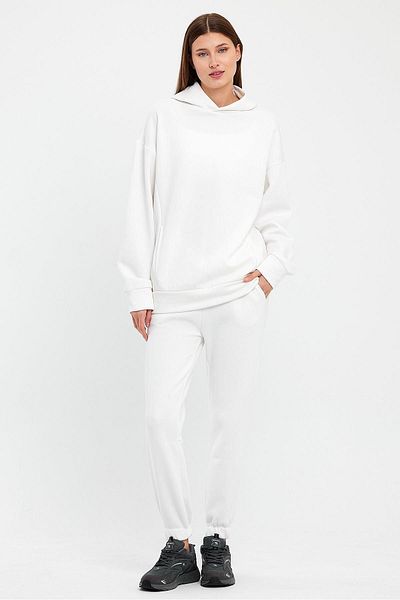 CrazyShopping Γυναικείο Σετ Φούτερ Fleece Oversize - Ελαστική μέση και πόδι, Τρεις κλωστές