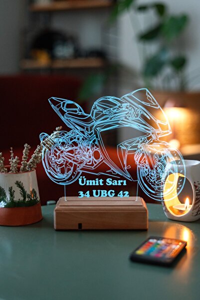 Modiwa Design Yamaha R25 Motor 16 Renk Gece Lambası