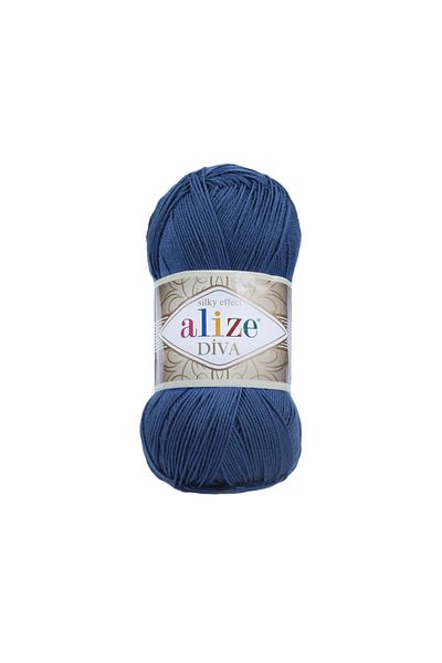 Alize 5 τεμάχια Diva Mercerized Thin Thread Summer Bikini Bustier Μπλούζα Πλεκτό νήμα 279 Midnight Blue-Aviator