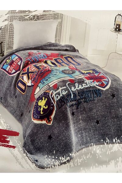 MİNK Oxford Tema Lisanlı Tek Kişilik Battaniye /yatak Örtüsü/