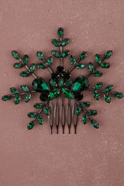 Hayalperest boncuk Green Floral Model Bride and Prom Hair Accessory - For Costume Parties