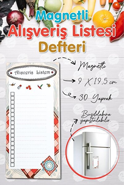 t tuğset etiket Frigider cu magnet - Bloc de note pentru lista de cumpărături Td-t426