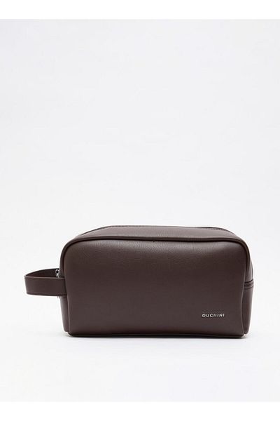 Duchini Solid Pouch with Zip Closure and Wrist Loop