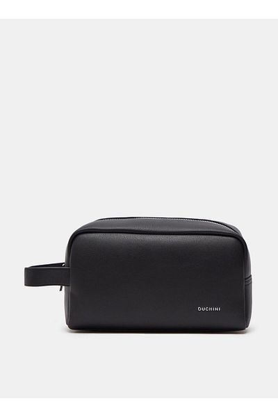 Duchini Solid Pouch with Zip Closure and Wrist Loop