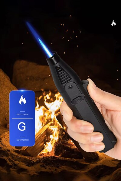 SEDEF SİLVER Profesyonel El Tipi Jet Gazlı Rüzgar, Mutfak Çakmağı - Torch Pürmüz Çakmak 101