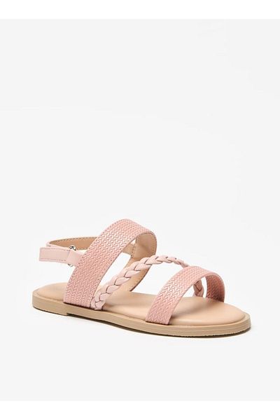 Flora Bella by Shoexpress Flora Bella Textured Sandals with Hook and Loop Closure