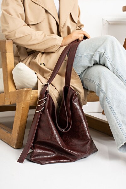 HONEY BAG Melo Model a Quality Claret Red Women's Shoulder and Shoulder Bag