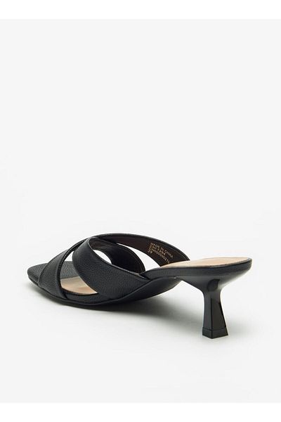 Flora Bella by Shoexpress Flora Bella Cross Strap Slip-On Sandals with Flared Heels
