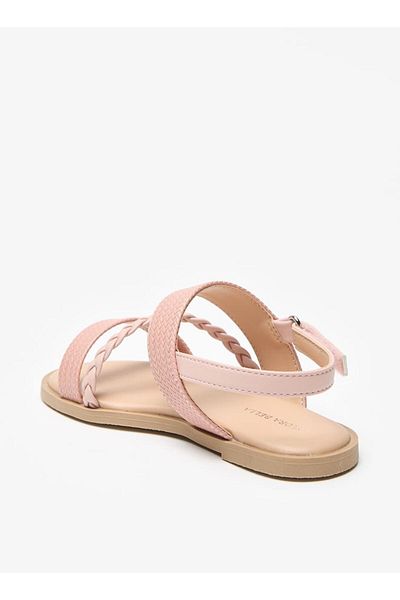 Flora Bella by Shoexpress Flora Bella Textured Sandals with Hook and Loop Closure