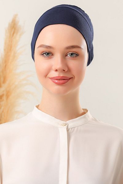 Melodi Scarf Magic Adhesive Non-Slip Bone Navy Blue