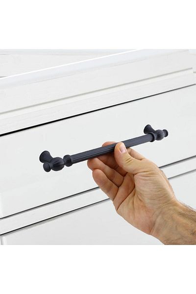Badem10 Mânere din metal negru - Mânere pentru uși dulap dulap sertar bucătărie pentru mulțimi din costuri