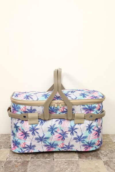 Kale Termos KALE - Isolating Thermos Patterned Picnic Basket and Palm Tree Patterned Picnic Bag