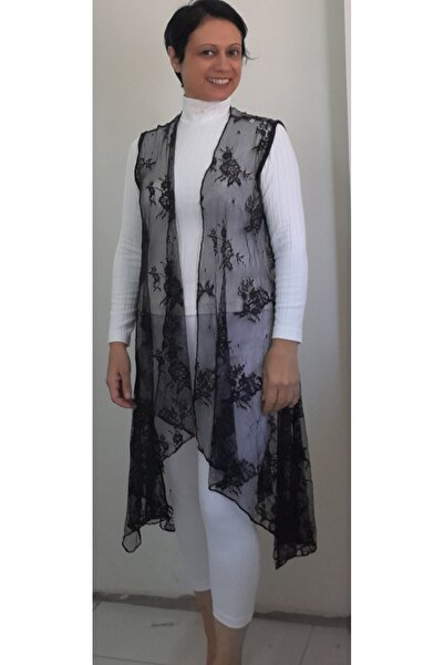 Mertcan Butik Casual Lace Black Vest