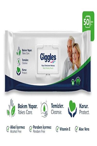 giggles Vücut Temizleme Havlusu 50'li 6 Paket 300 Havlu