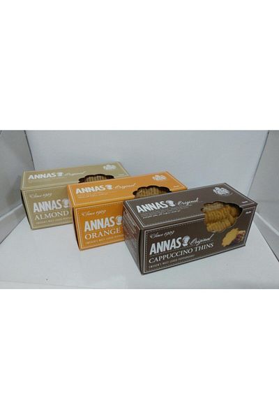 Lotus Anna's 150Gr 3-Piece Cappucino-Almond-Orange Biscuit Set