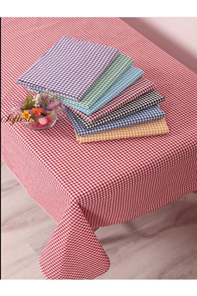 GOLDRİSE Față de masă din bumbac în carouri Piti Albastru - Picnic și Nostalgic 140*140