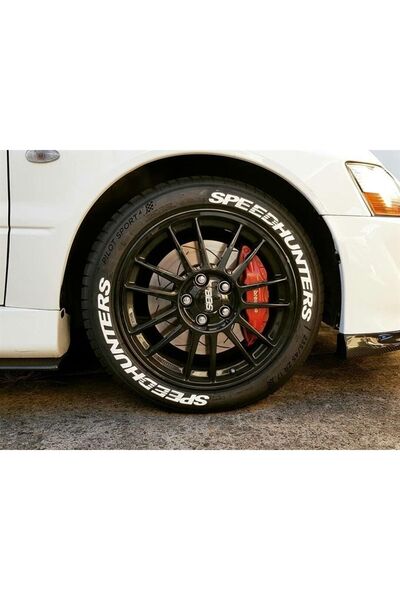 komauto مجموعة Speedhunters مكونة من 4 قطع من المطاط الأبيض مع حروف® ملصق المنتج